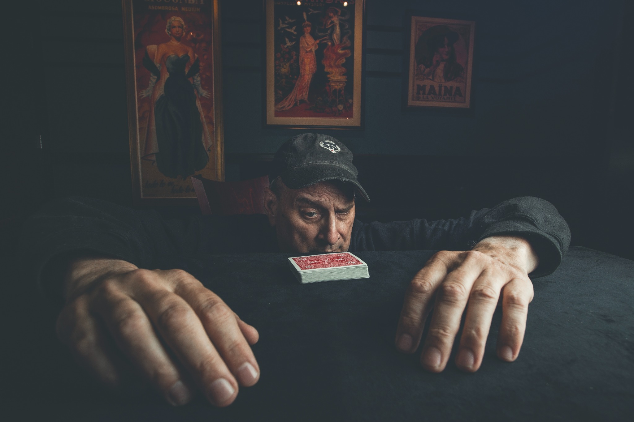 David Williamson at a card table.